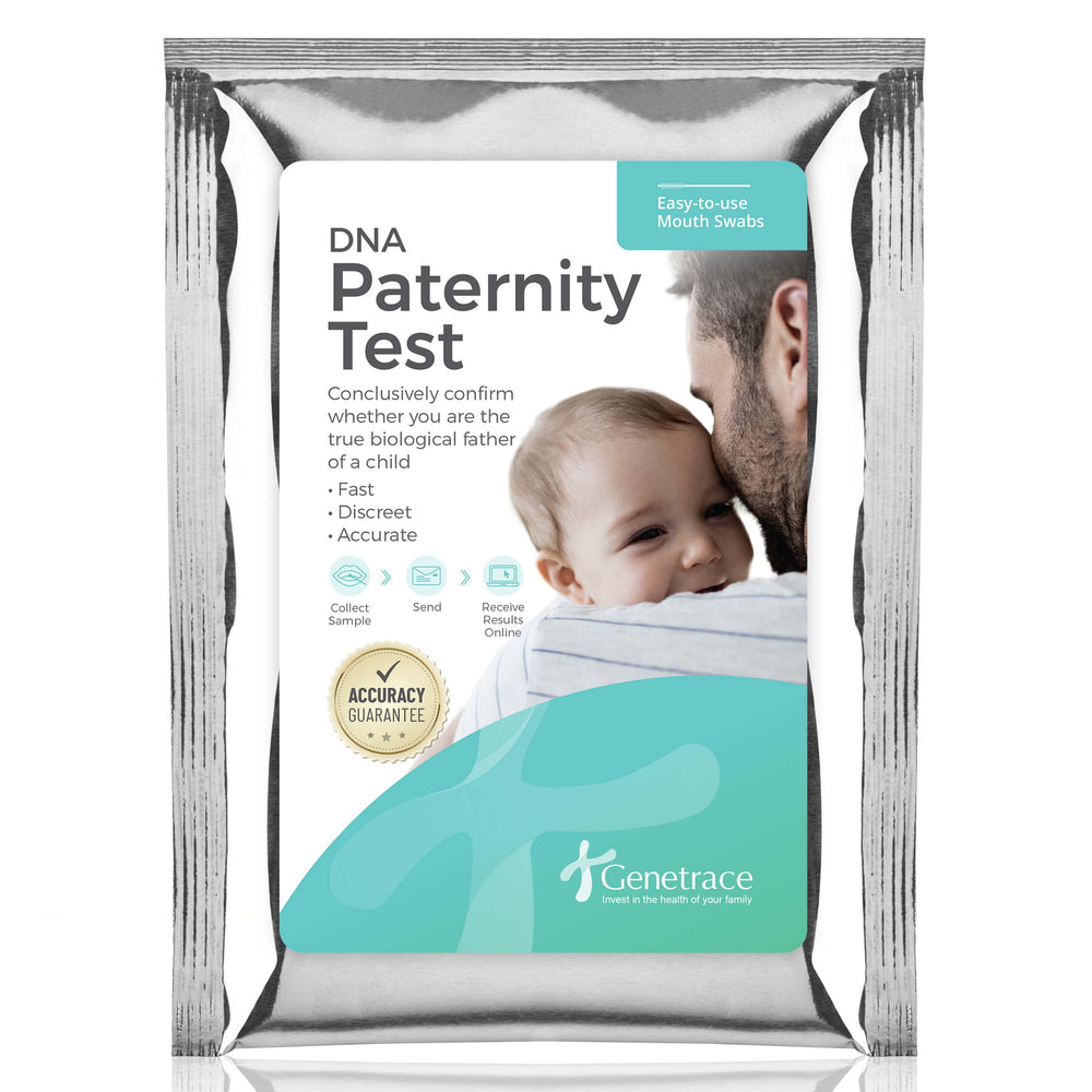 Genetrace DNA Paternity Test Kit packaging for discreet at-home use