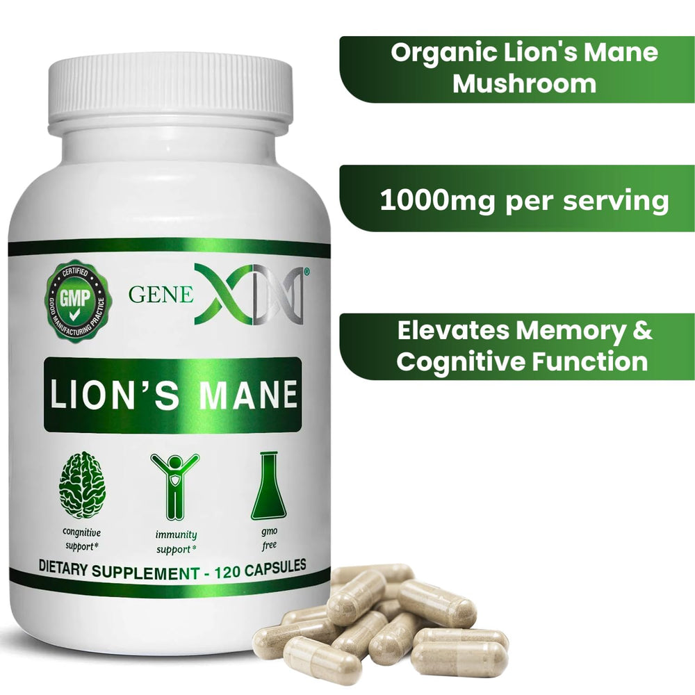 Genex Lions Mane capsules offer sustained mental clarity and alertness