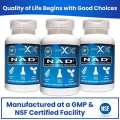 Genex Formulas NAD+ shelf display conveys daily wellness routine support