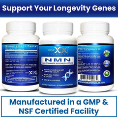 Genex Formulas NMN 250mg bottle in daily use context