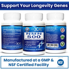 Genex Formulas NMN 500mg COA label emphasizing transparency and QA.