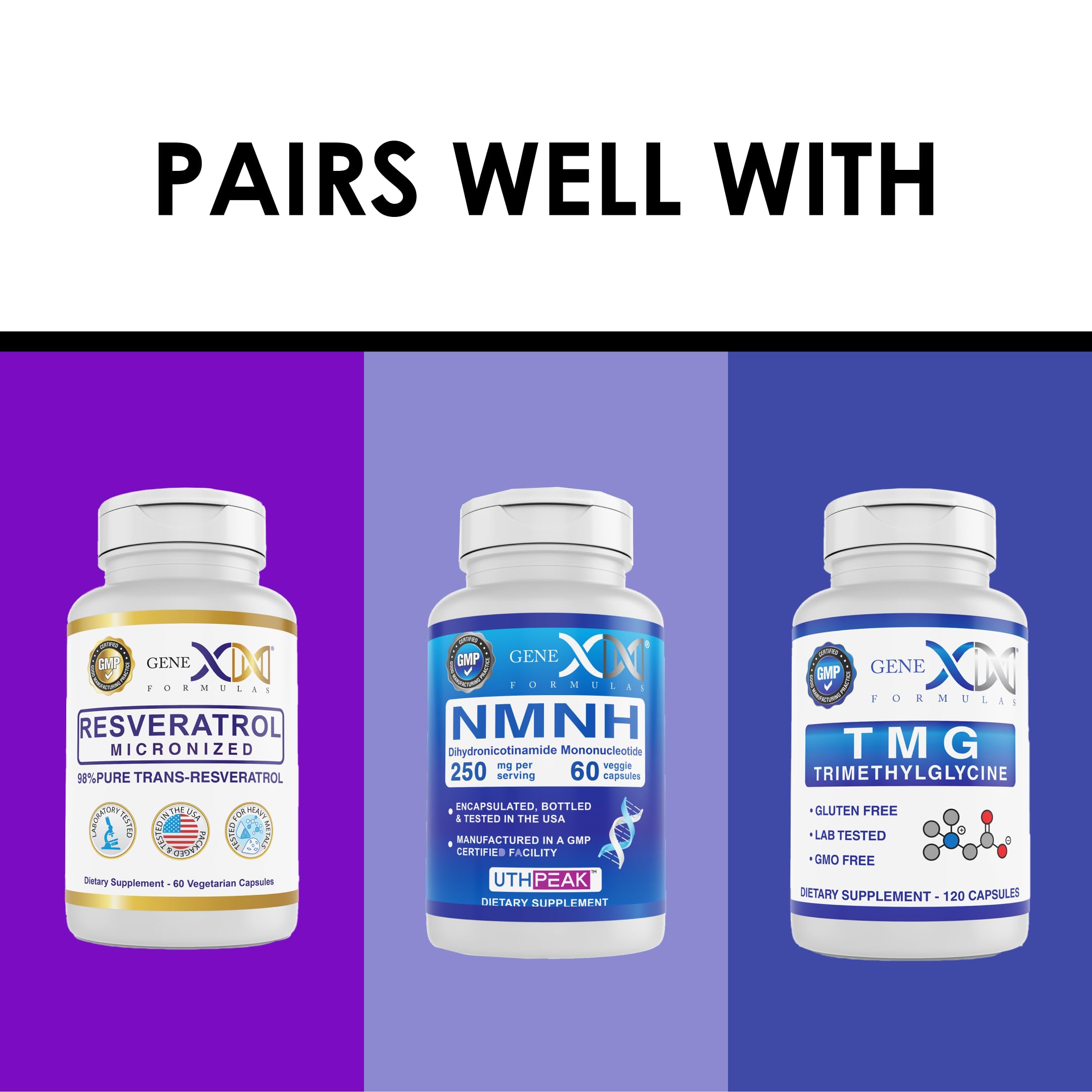 Genex Formulas NR serving-size panel notes 60 capsules per bottle.