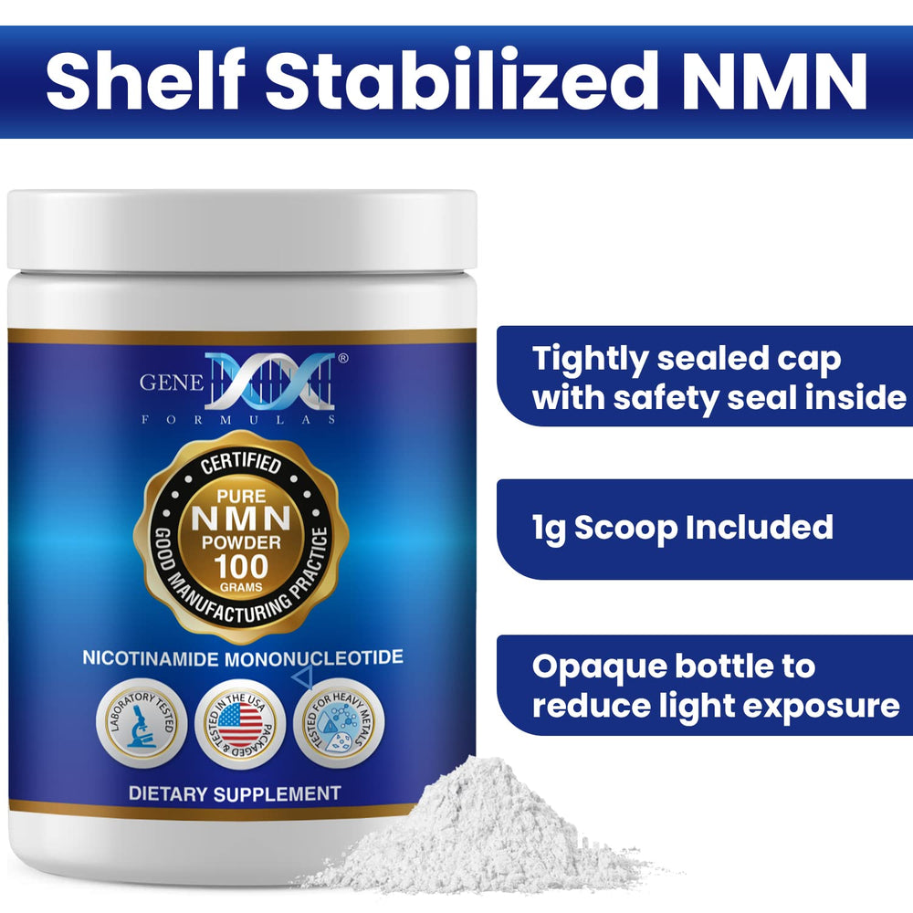 US-based Genex NMN bottle with UV protection and labeled packaging