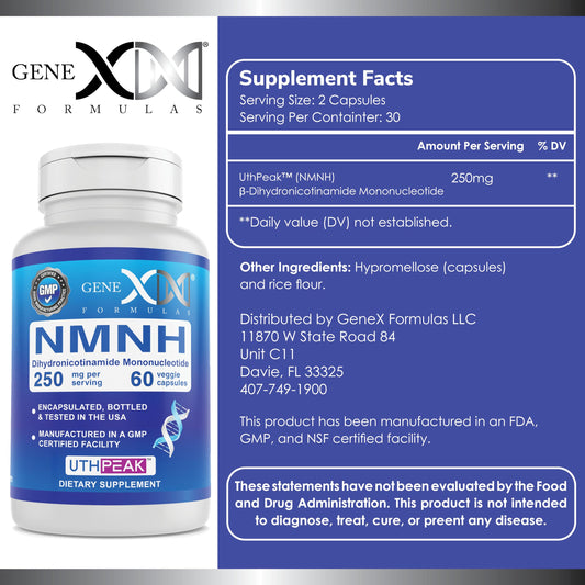 Genex NMNH capsules close-up for easy daily wellness routine.