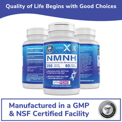 Genex NMNH third-party lab seal indicating tested potency.