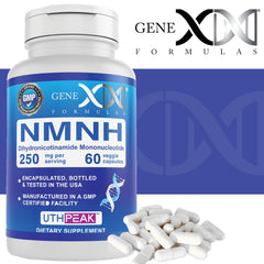 Genex NMNH USA facility seal reflecting GMP/NSF production.