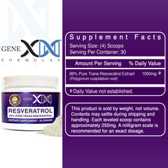 Genex Trans Resveratrol scoop dispensing shows convenient use with meals.
