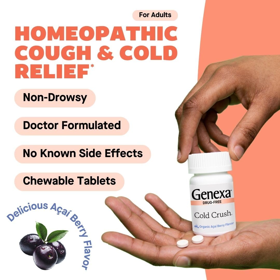 Genexa Cold Crush organic ingredients label highlights a clean formulation.