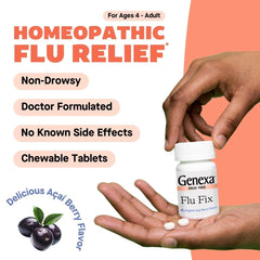 Family-friendly use of Genexa Flu Fix for kids and adults.