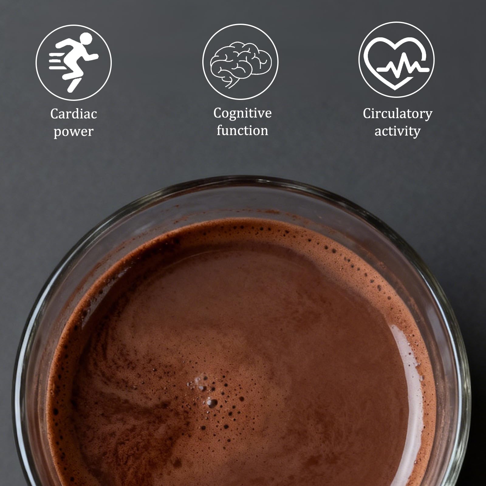 GENGGUI Epicatechin-enriched cocoa detail close-up.