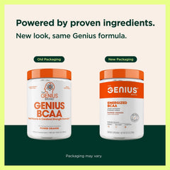 Genius BCAA powder scoop pouring into a glass to help maintain energy during workouts.
