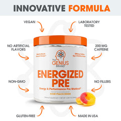 Athlete preparing for a gym session fueled by Genius Energized Pre Workout.