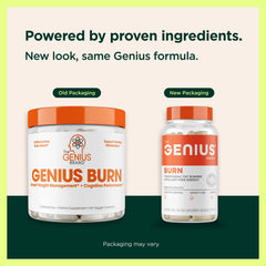 Genius Burn capsules closeup showing a non-jittery energy option.