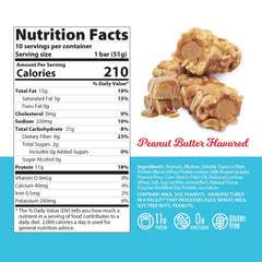 Genius Gourmet SKIPPY peanut butter bar close-up shows creamy center.