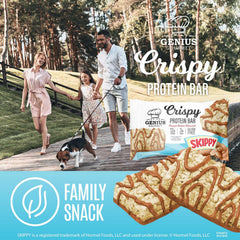 Plate with Genius Gourmet SKIPPY Bar suggests quick tasty snack idea.