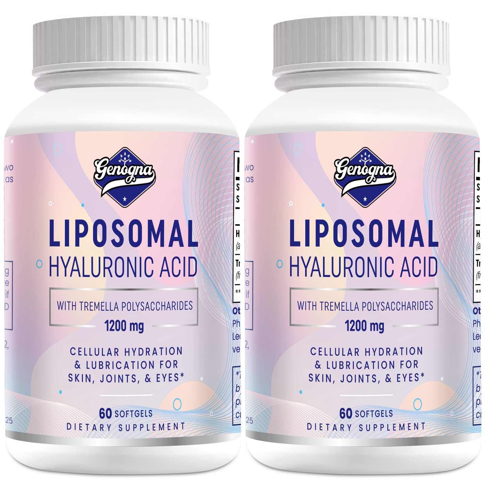 Genogna liposomal hyaluronic acid 1000mg bottle may support joint and skin hydration.