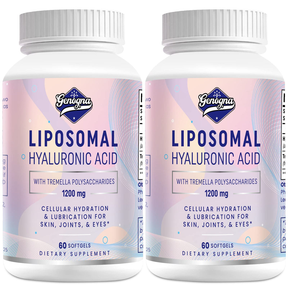 Genogna liposomal hyaluronic acid 1000mg bottle may support joint and skin hydration.