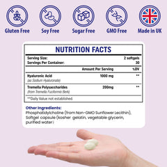 Genogna natural ingredients icons reinforce non-GMO and gluten-free claims.