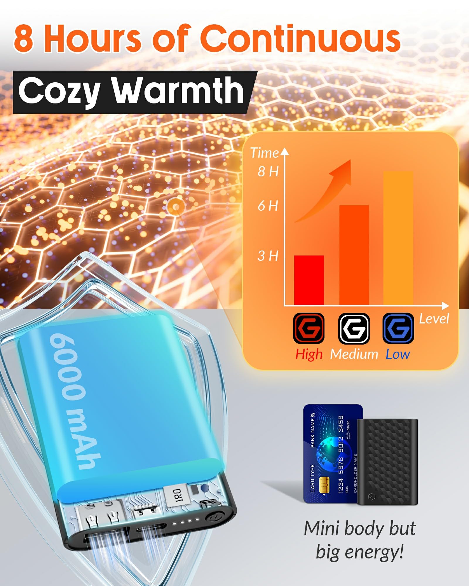 Genovega 6000mAh battery pocket powers all-day warmth on the go