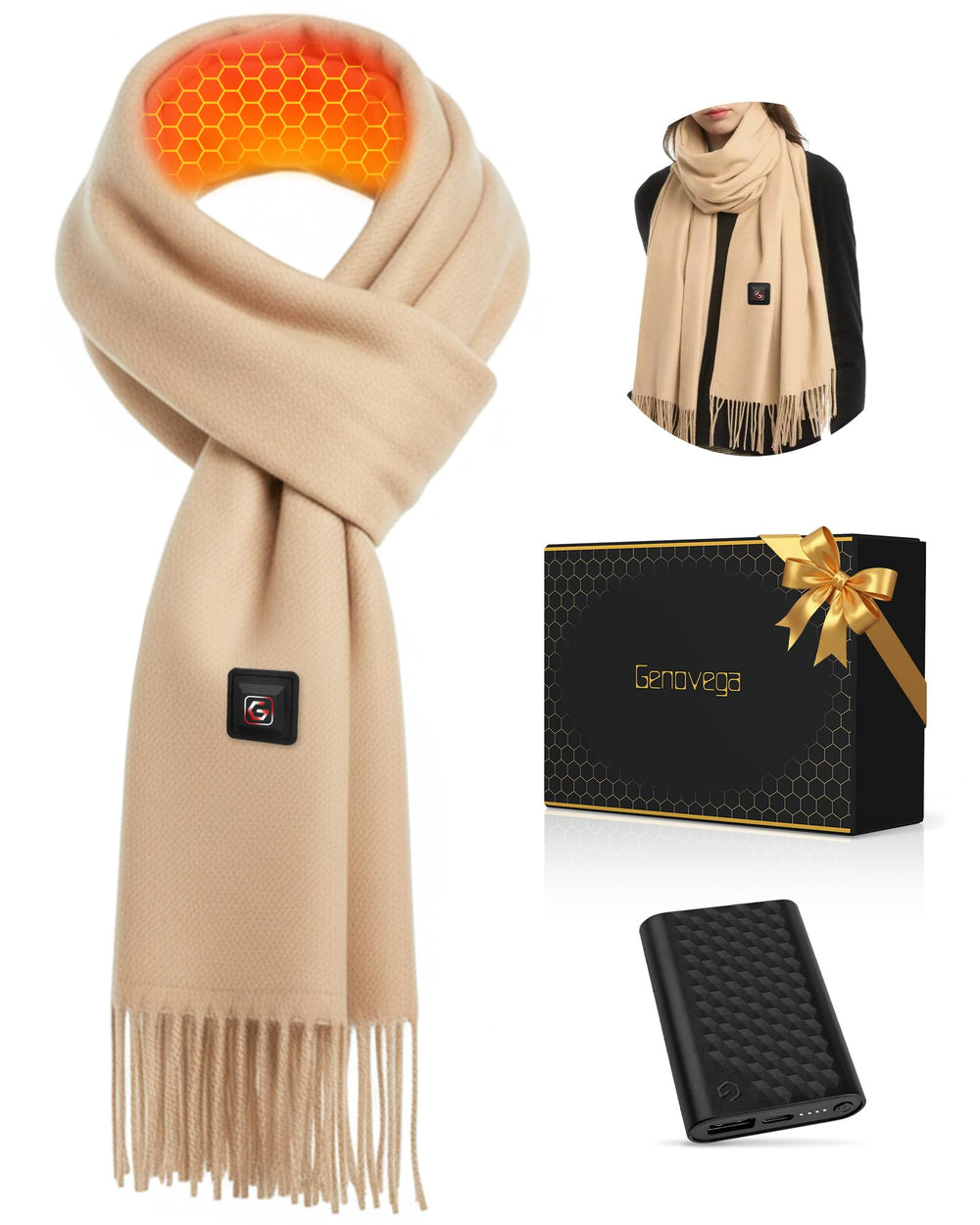 Genovega heated scarf gift box ready to give as a warm winter present