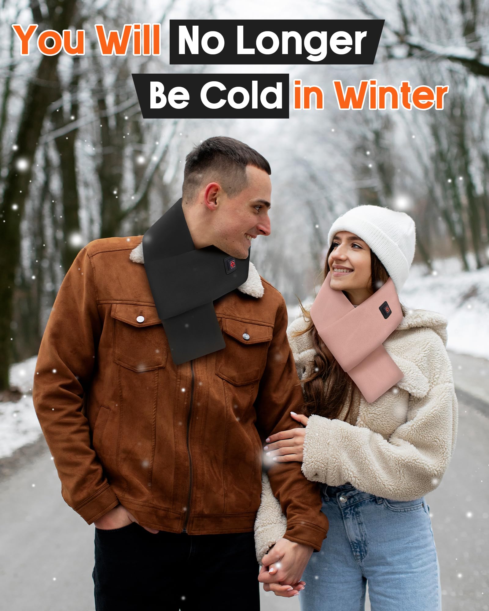 Genovega heated scarf features a hidden battery pocket for long-lasting warmth