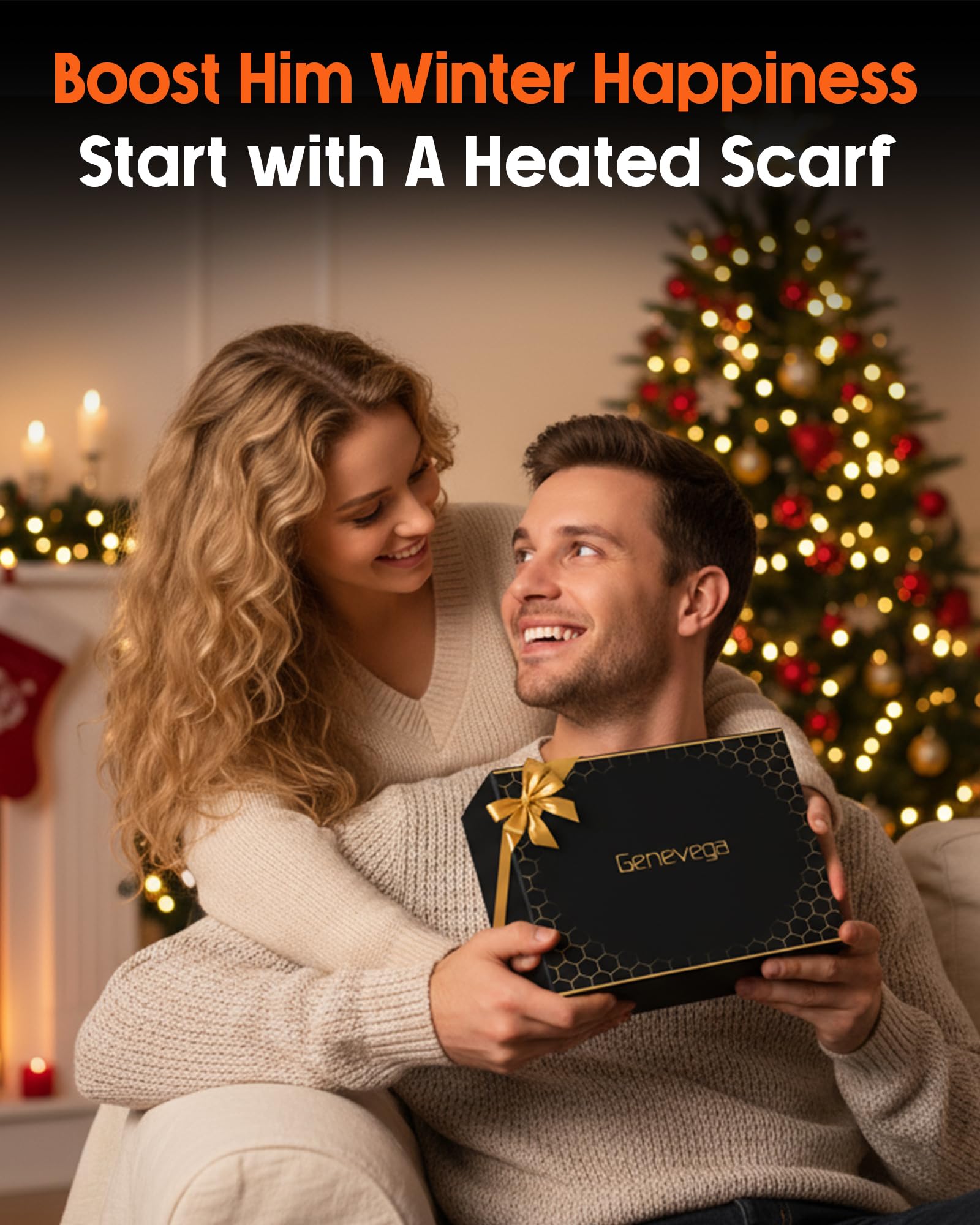 Genovega heated scarf used for snow sports offering core warmth.