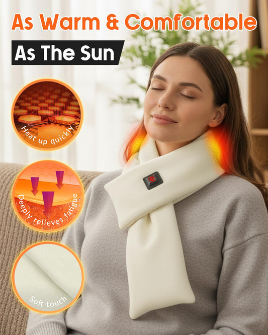 Genovega heated scarf with three heat levels for customizable warmth