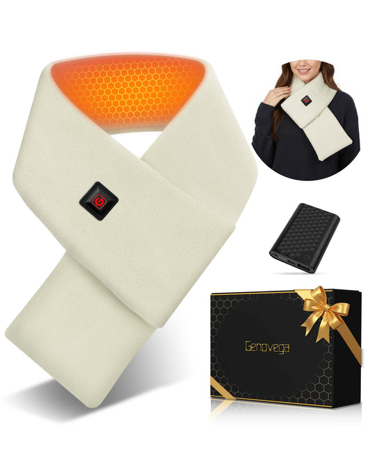 Genovega heated scarf in unboxing setup showing a gift-ready experience