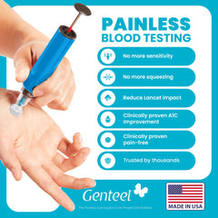Genteel vacuum technology in action for blood collection with minimal pressure.