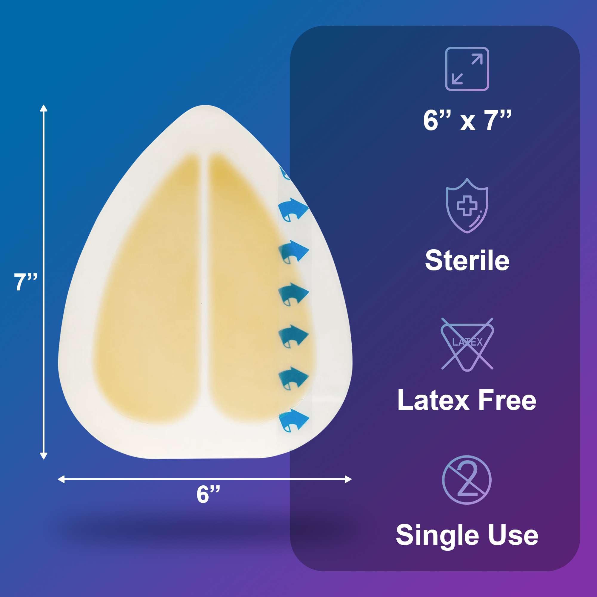 Dermatell 4x4 dressing example for smaller wounds and precise coverage.