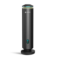 GentleJet MajesticMist front view shows a sleek aluminum diffuser for quiet room scent.