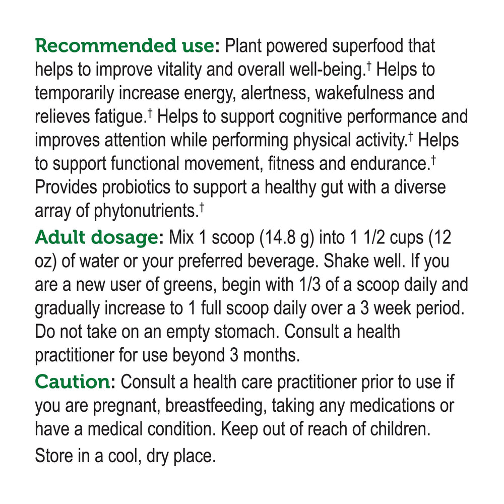 Genuine Health Greens + Extra Energy blends plant nutrients and probiotics for digestive support
