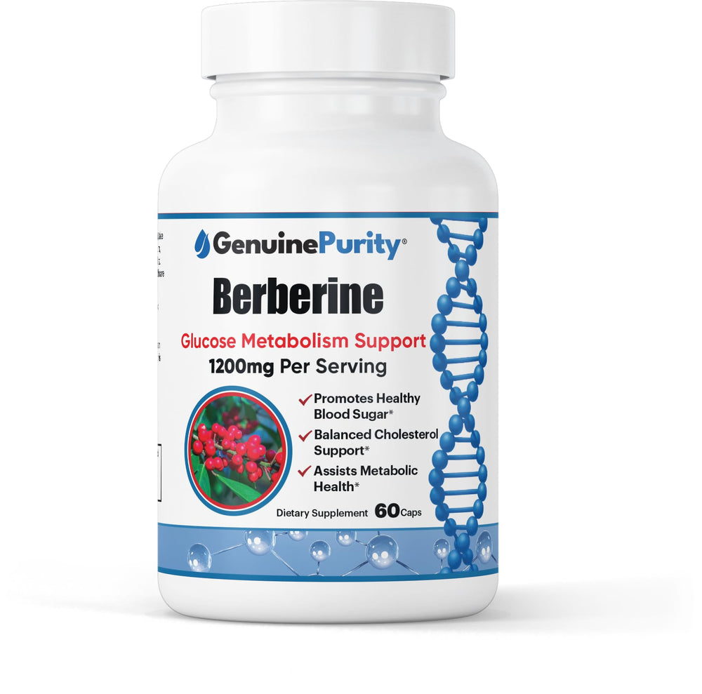 GenuinePurity Berberine HCl bottle for daily metabolic balance.
