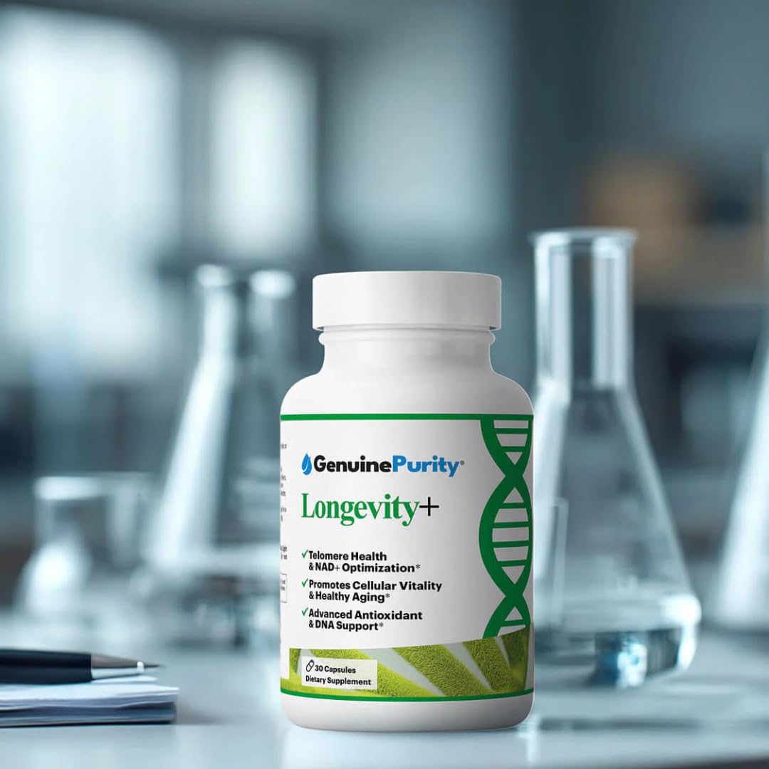 GenuinePurity Longevity+ Selenium capsule signaling antioxidant defense.