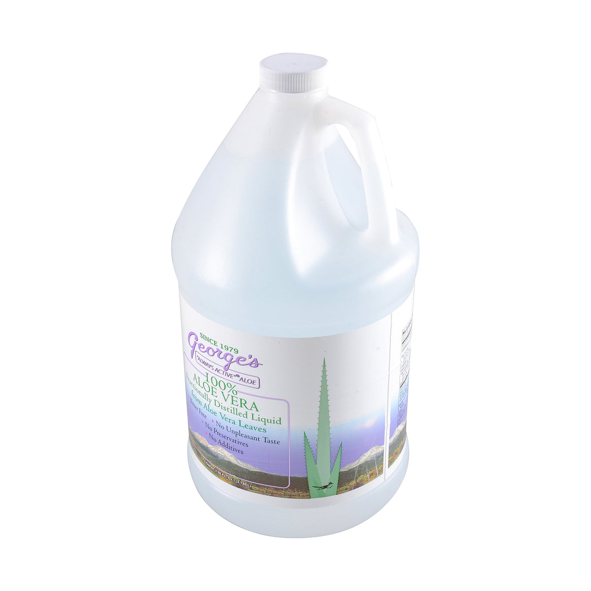 George's Aloe Vera Liquid bottle 128 oz for daily hydration support.