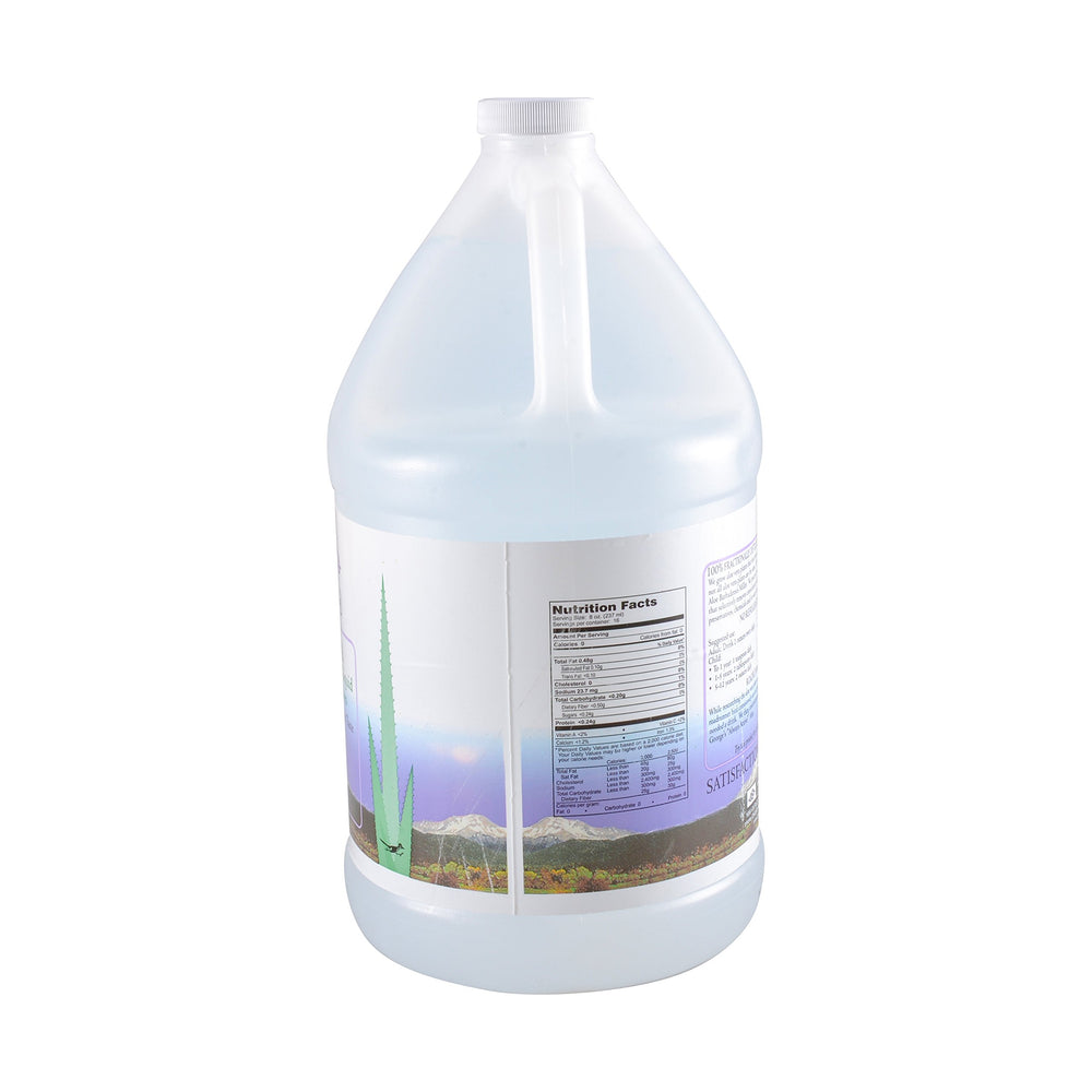 George's Aloe Vera bottle emphasizes long shelf life for storage.