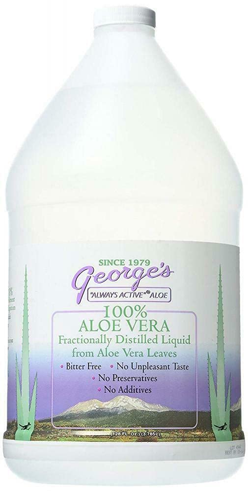 George's Always Active Aloe bottle pour for daily hydration.