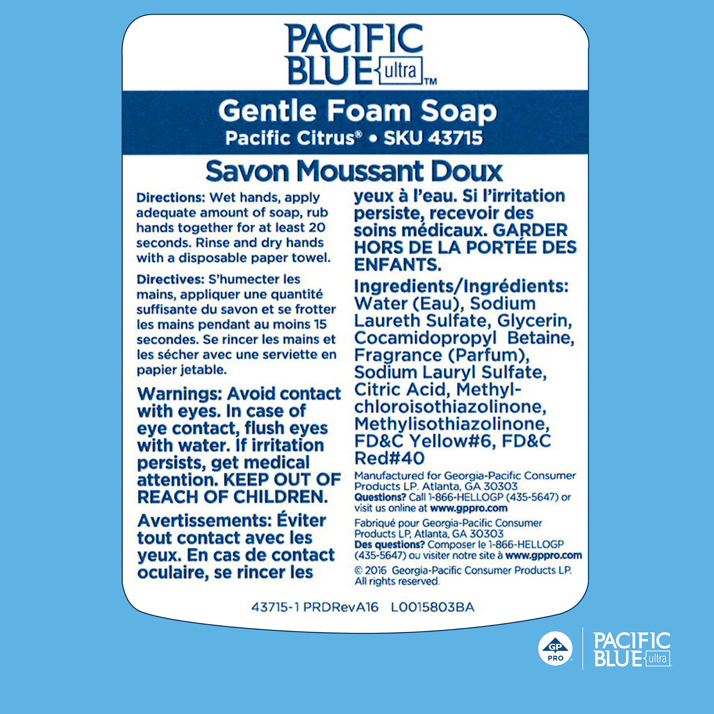Four-bottle case of Pacific Blue Ultra refills ready for high-traffic spaces.