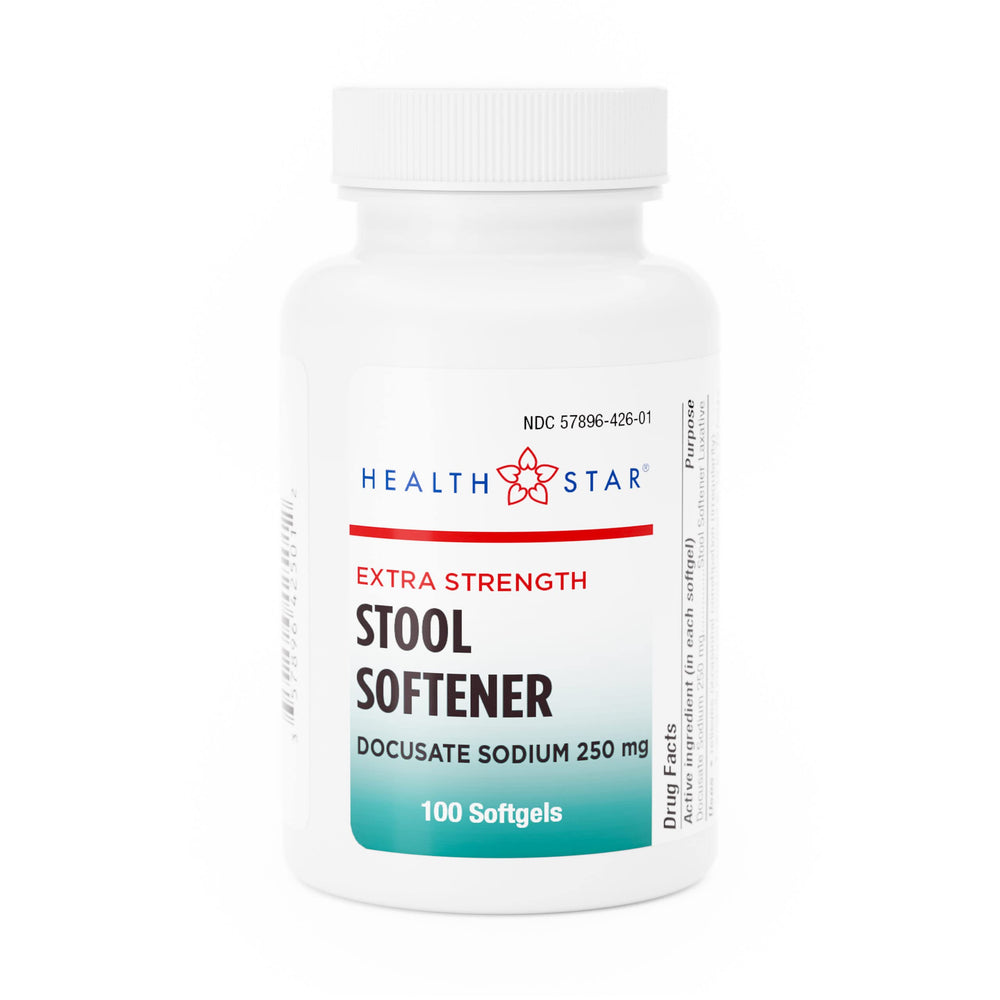Geri Care Docusate 250 mg softgel bottle designed for gentle daily use.