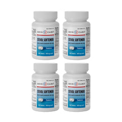 GeriCare Docusate Sodium 100mg tablets packaging for gentle daily relief.