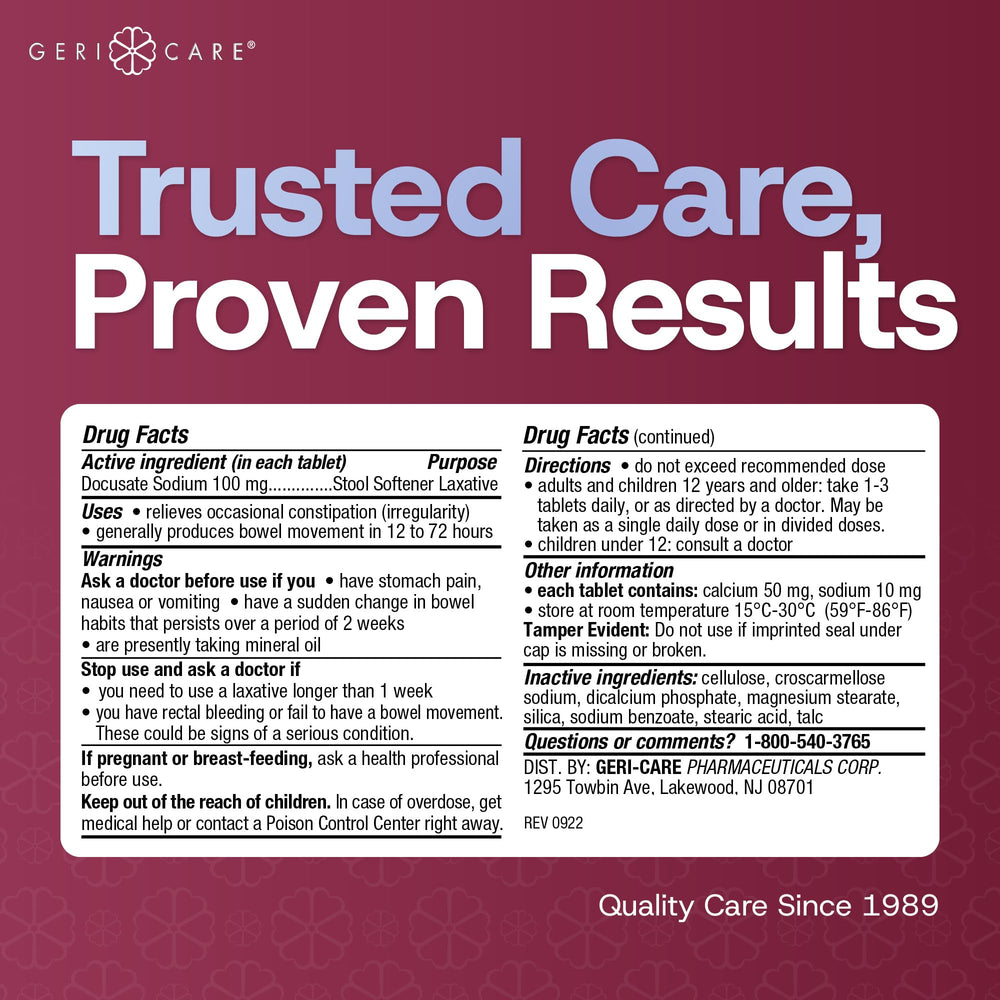 GeriCare family-use packaging hints pediatric-friendly options.