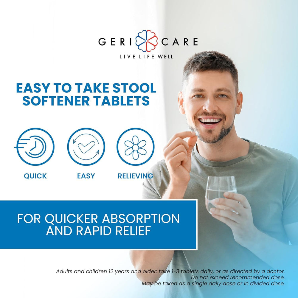 GeriCare Docusate Sodium made in USA label.