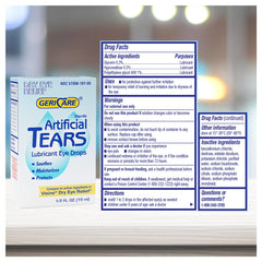GeriCare dry-eye relief at desk during screen time scenario.