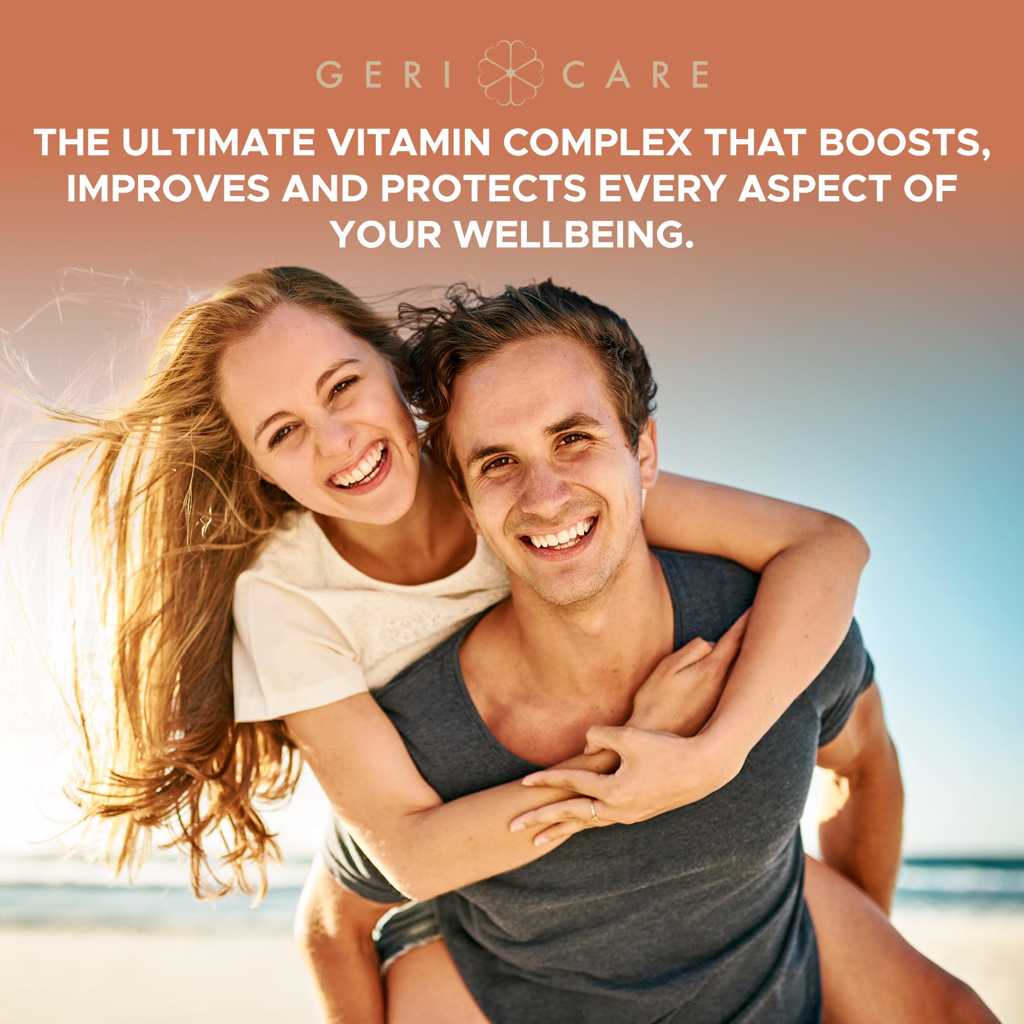 GeriCare One-Daily immunity icons highlighting antioxidant support.