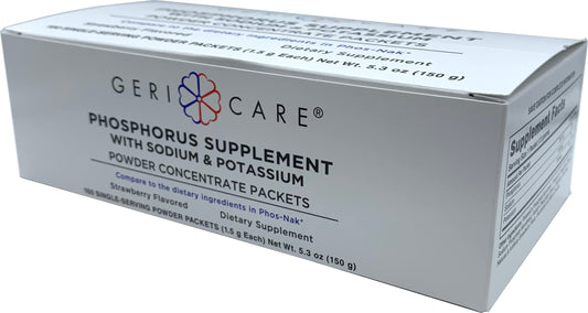 GeriCare phosphorus packet strawberry single-serve sachet for on-the-go hydration
