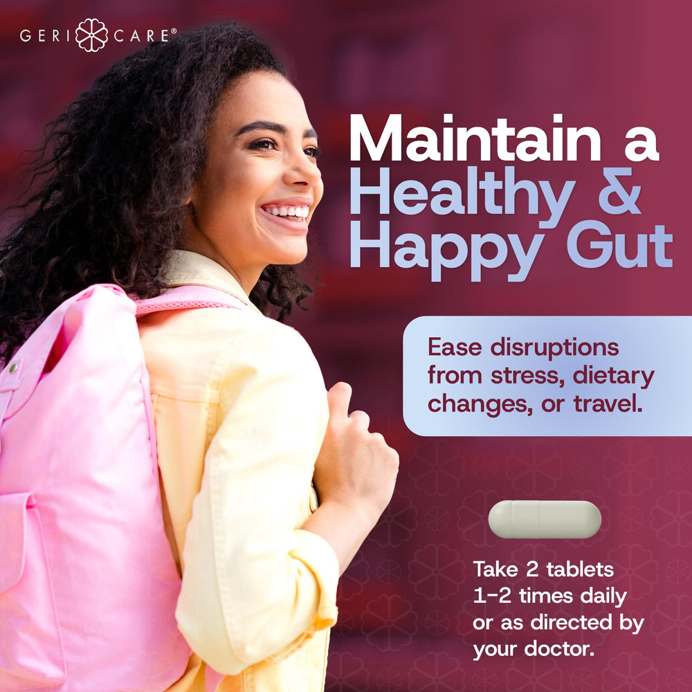 GeriCare S. boulardii travel kit shows on-the-go probiotic convenience.