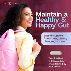 GeriCare S. boulardii travel kit shows on-the-go probiotic convenience.