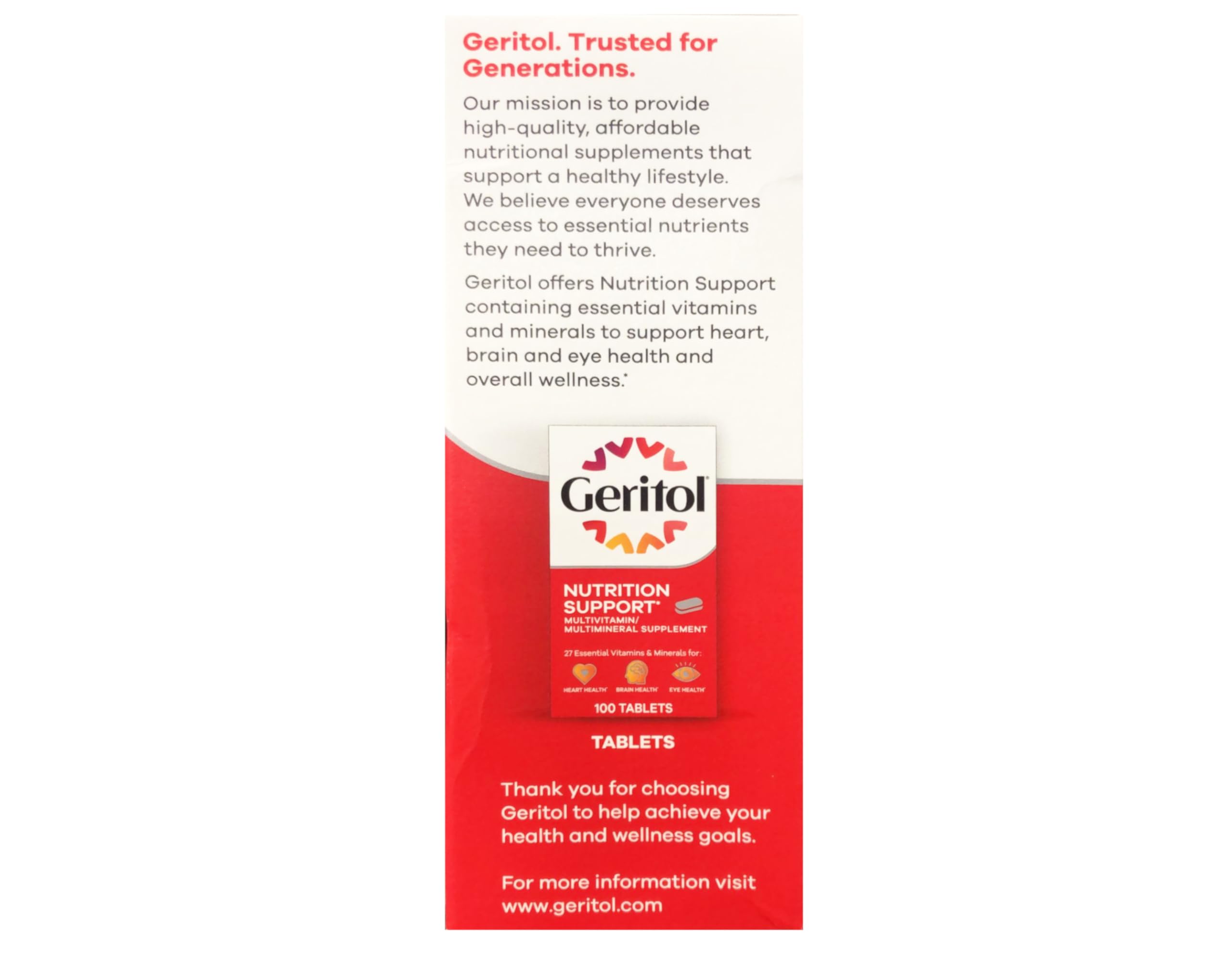 Measuring cup included with Geritol for easy, accurate daily dosing.