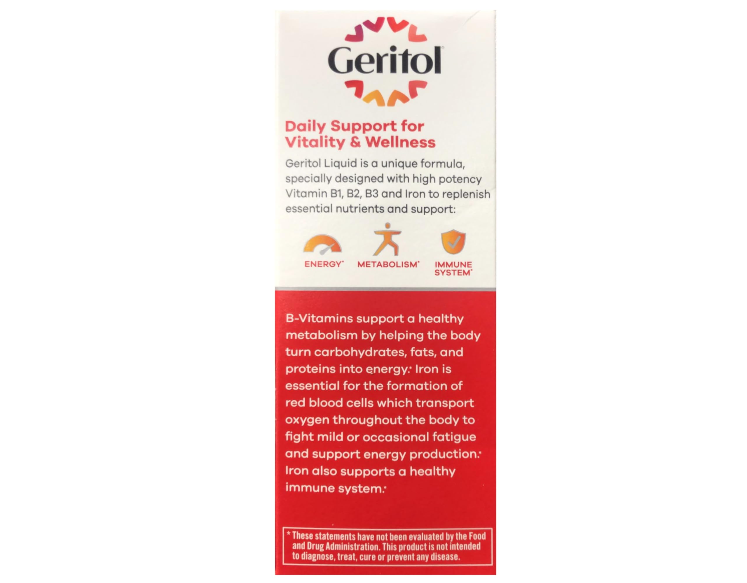 Pouring Geritol into a cup demonstrates straightforward use after meals.