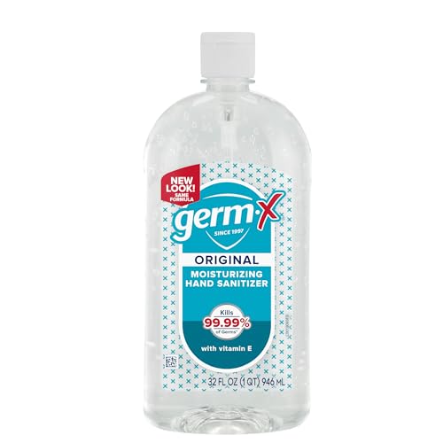 Germ-X Original 32 oz bottle label close-up for branding and usage.